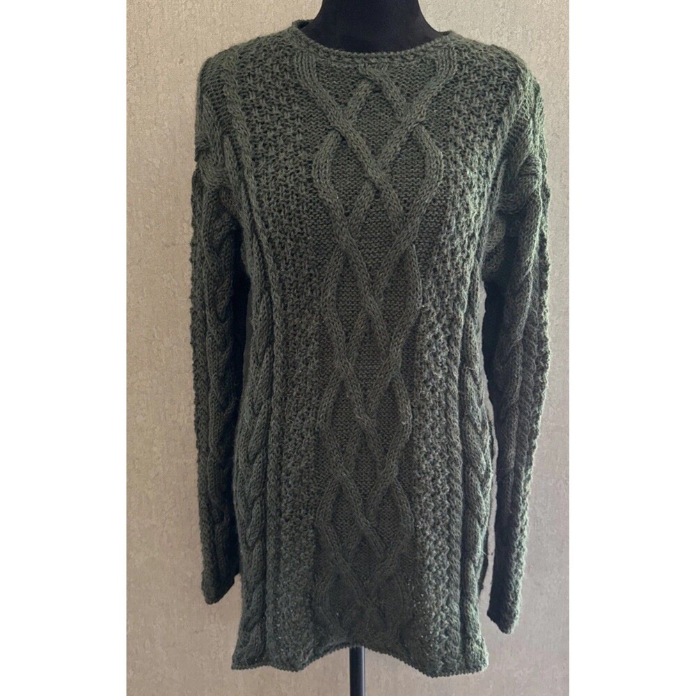 peruvian trading company Highland Wool Arian Cable Knit  Sweater Dress Chunky